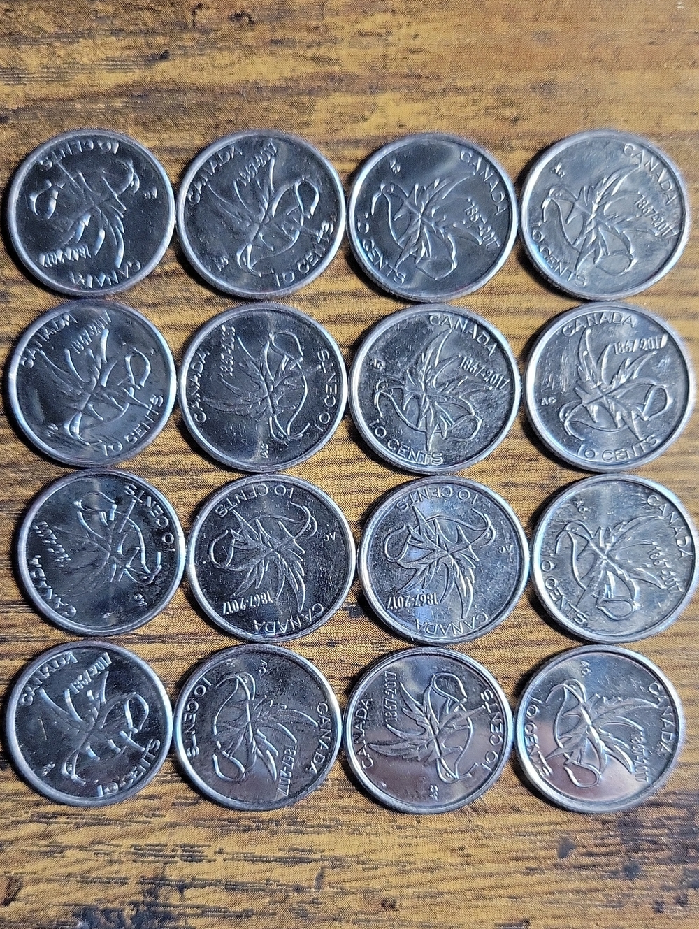 1867-2017 Canadian 10 Cent Commerative Coins - Silver Tones (16)